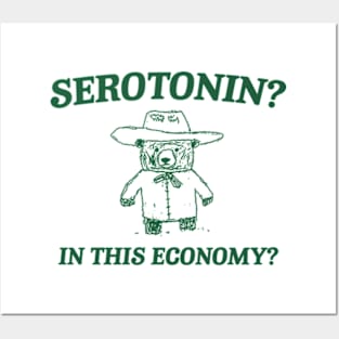 Serotonin? In this Economy? Retro Bear Cartoon, Vintage Cartoon Bear, Meme Posters and Art